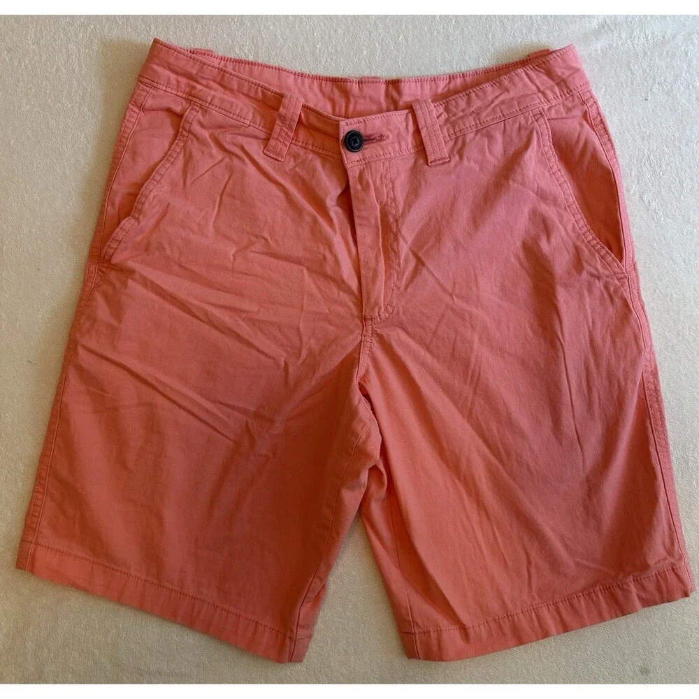 Magellan Outdoors Men’s 30W Coral Chino Shorts Cotton Stretch Casual Flat Front